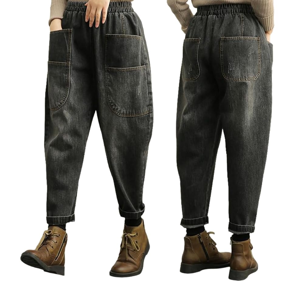 Amazon | [Yizibuur] デニムサルエルパンツ レディース 岡山児島
